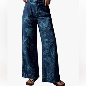 Floral Wide-Leg Jeans